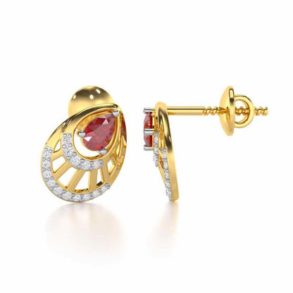 Adele Drop Silver Earrings - Yellow Gold - Image 4