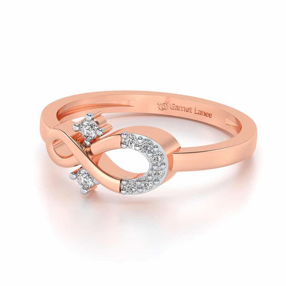 Adhya Silver Ring - Rose Gold - Image 2