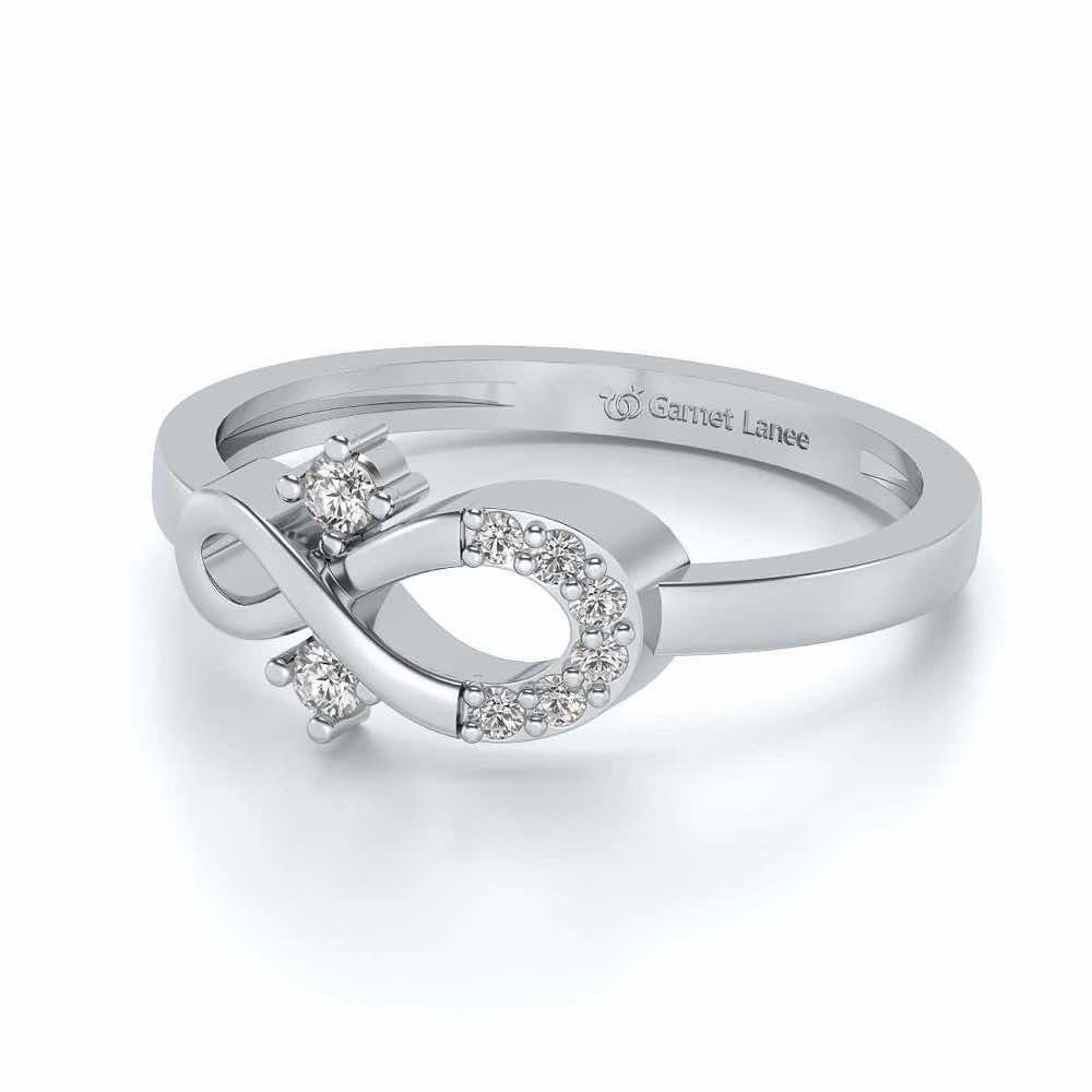 Adhya Silver Ring - White Gold - Image 2