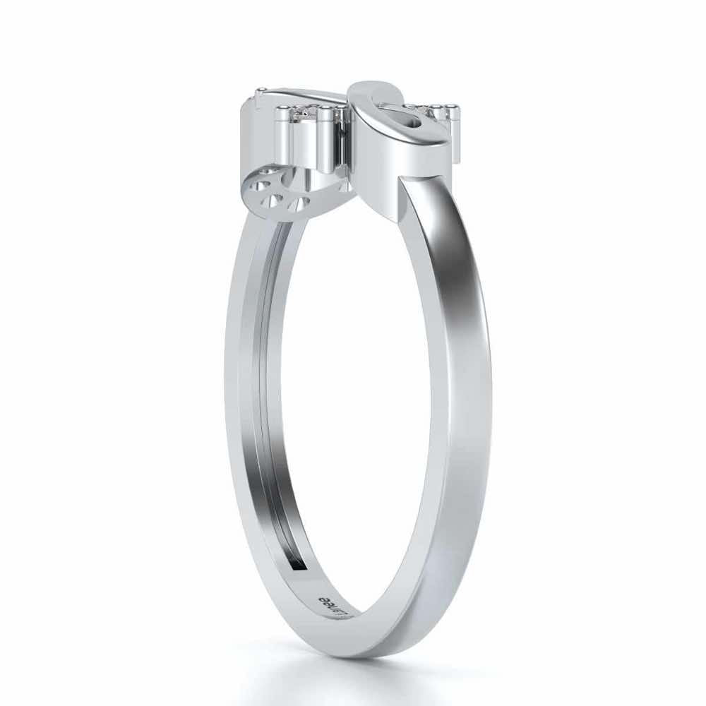 Adhya Silver Ring - White Gold - Image 3