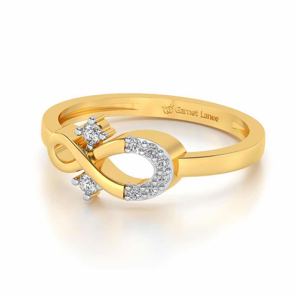 Adhya Silver Ring - Yellow Gold - Image 2