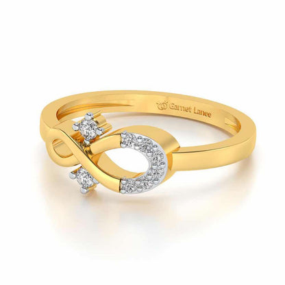 Adhya Silver Ring - Yellow Gold - Image 2