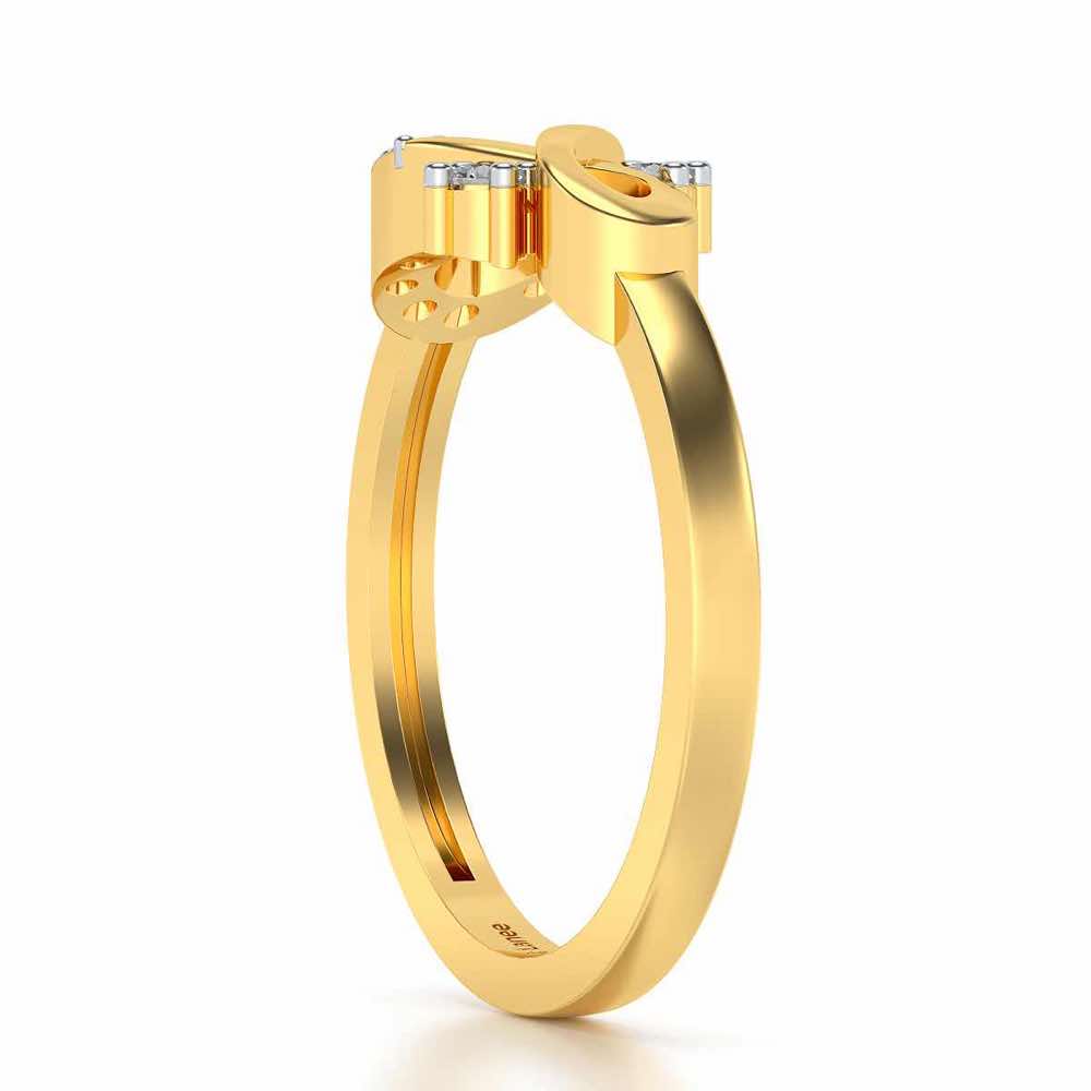 Adhya Silver Ring - Yellow Gold - Image 3