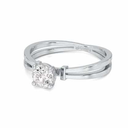 Adorned Solitaire Ring - White Gold - Image 2