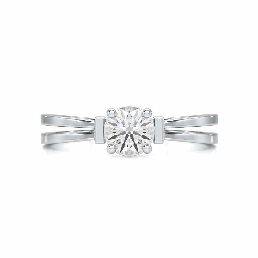 Adorned Solitaire Ring - White Gold - Image 4