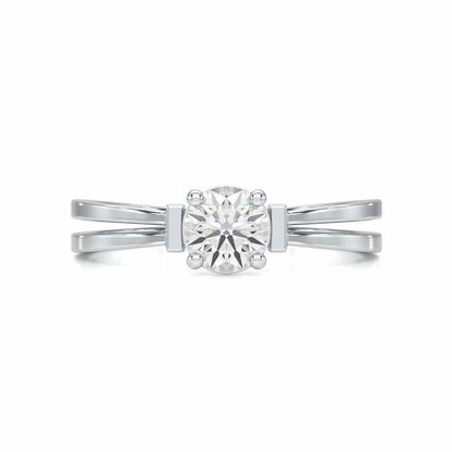 Adorned Solitaire Ring - White Gold - Image 4