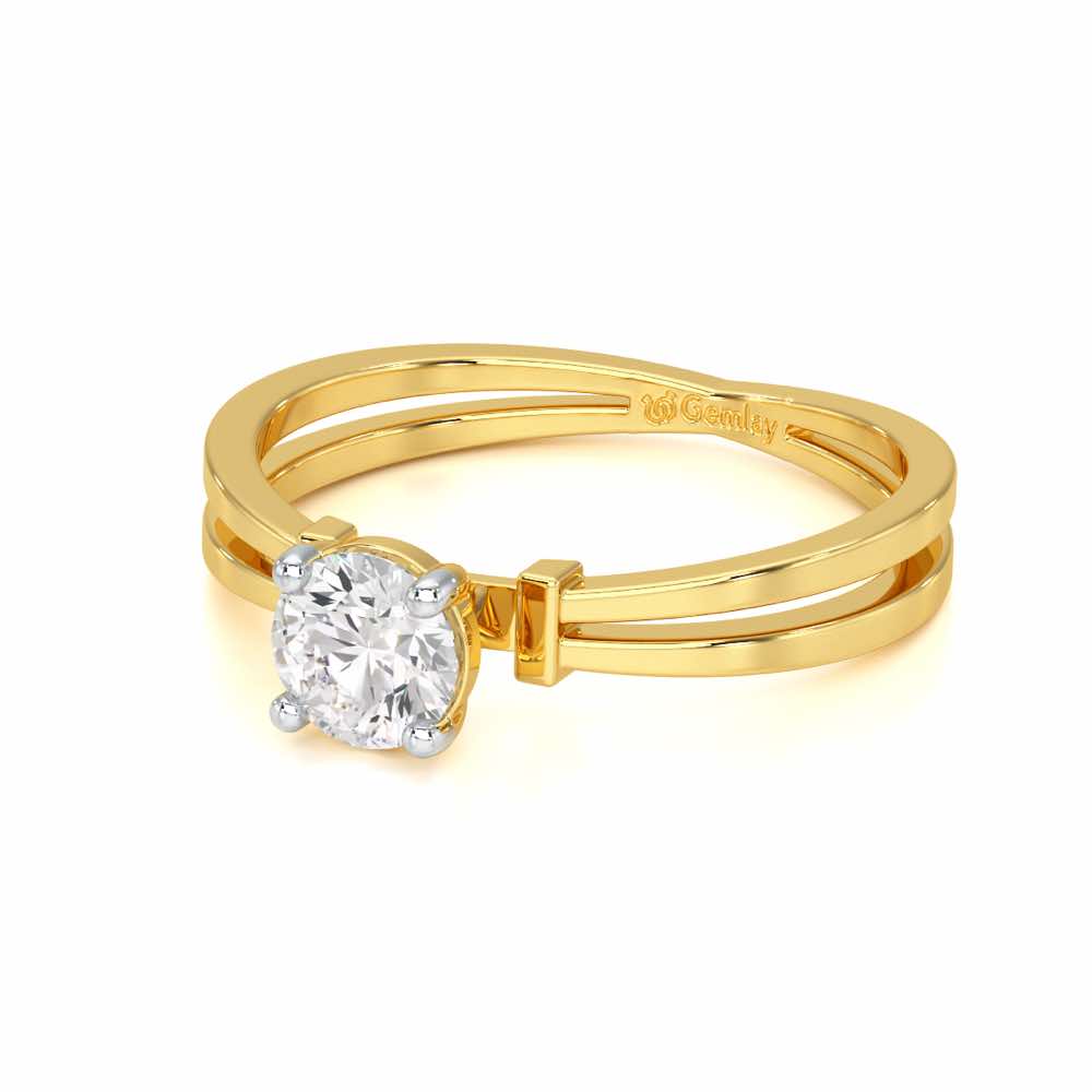 Adorned Solitaire Ring - Yellow Gold - Image 2