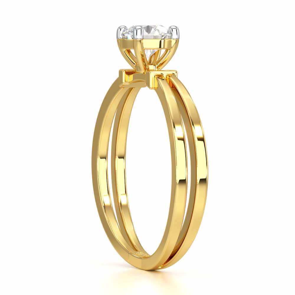 Adorned Solitaire Ring - Yellow Gold - Image 3