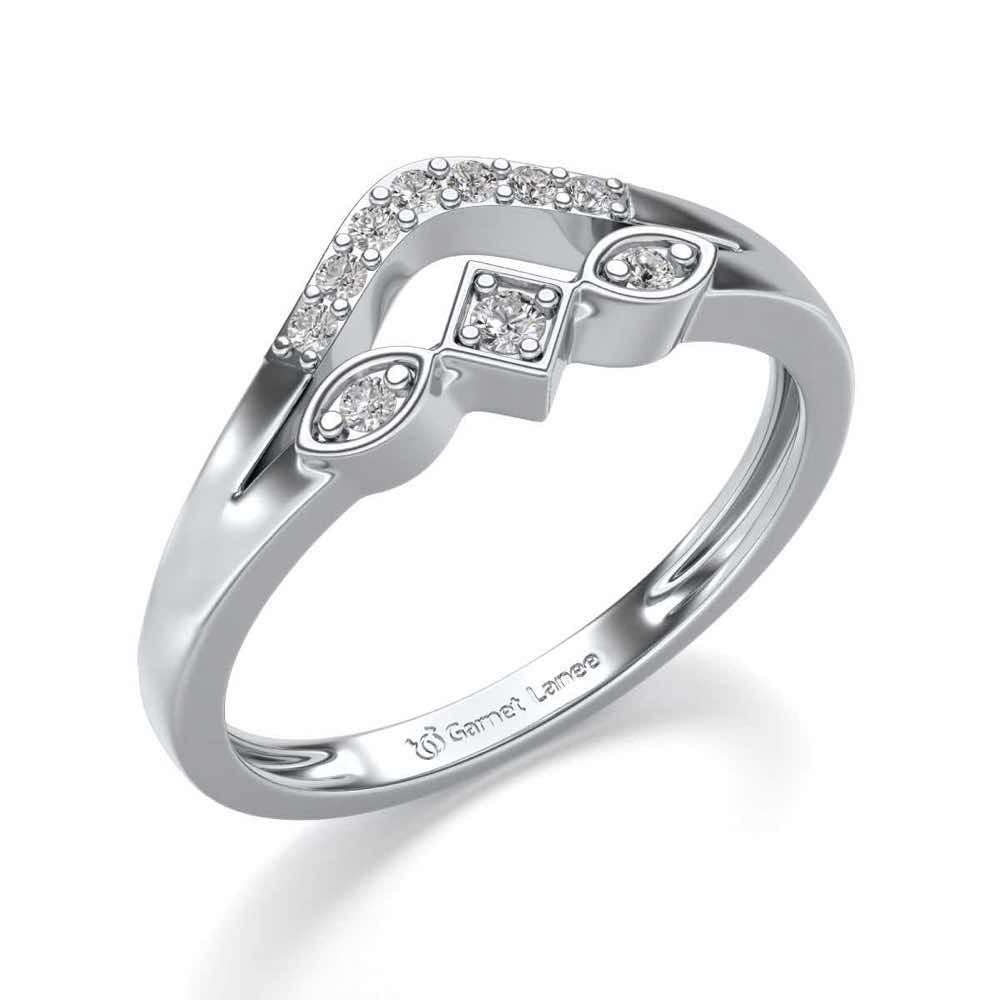 Advika Silver Ring - White Gold - Image 1