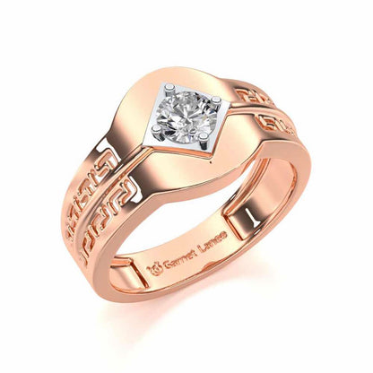 Advit Solitaire Ring For Men - Rose Gold - Image 1