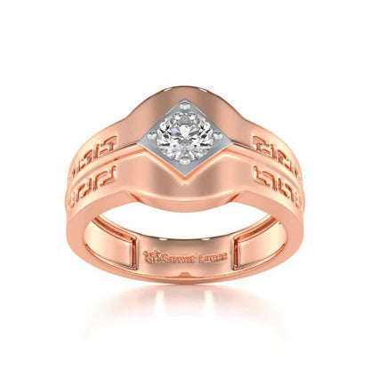 Advit Solitaire Ring For Men - Rose Gold - Image 2