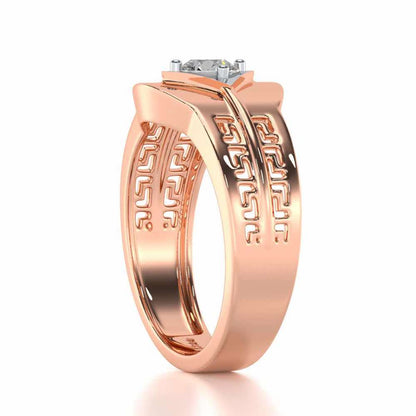 Advit Solitaire Ring For Men - Rose Gold - Image 4