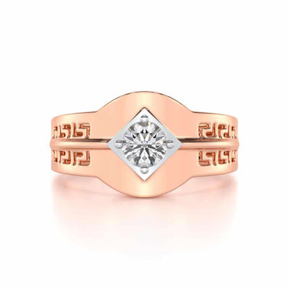 Advit Solitaire Ring For Men - Rose Gold - Image 5