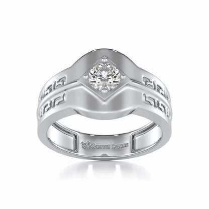 Advit Solitaire Ring For Men - White Gold - Image 2