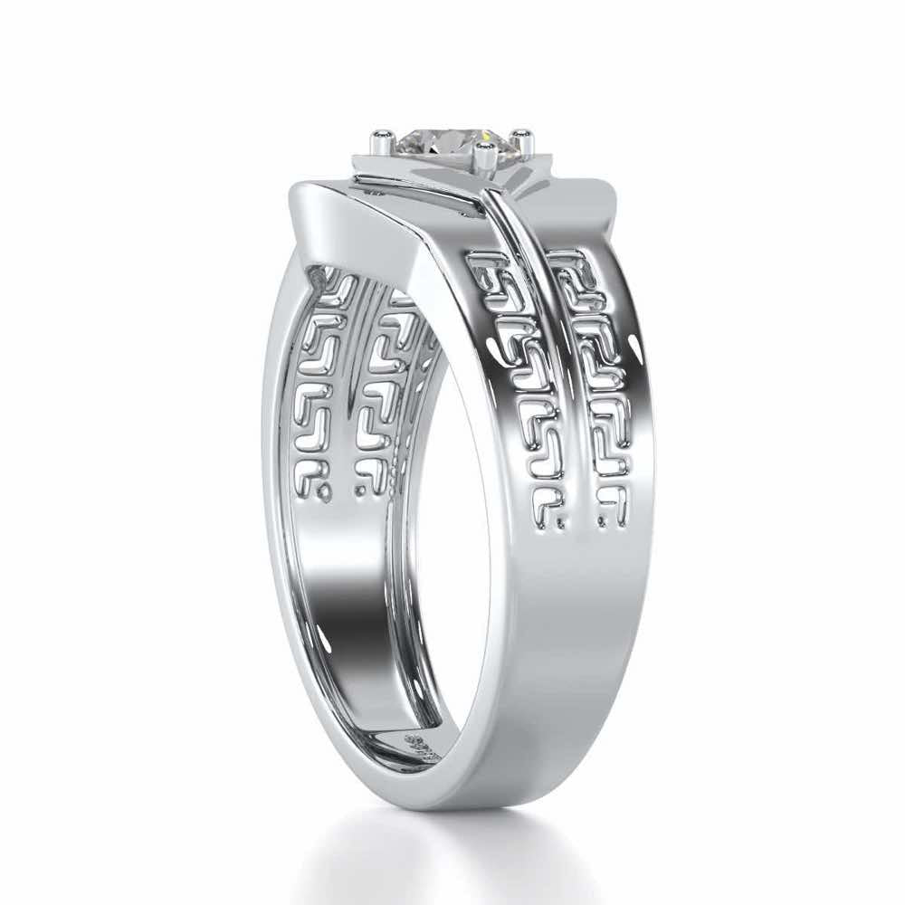 Advit Solitaire Ring For Men - White Gold - Image 4