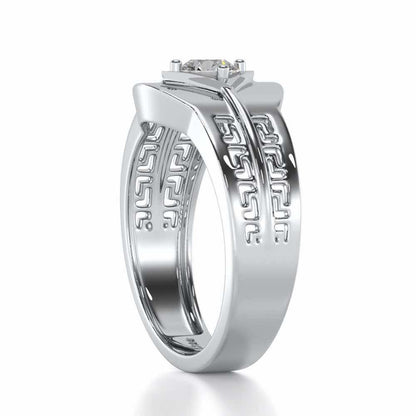 Advit Solitaire Ring For Men - White Gold - Image 4
