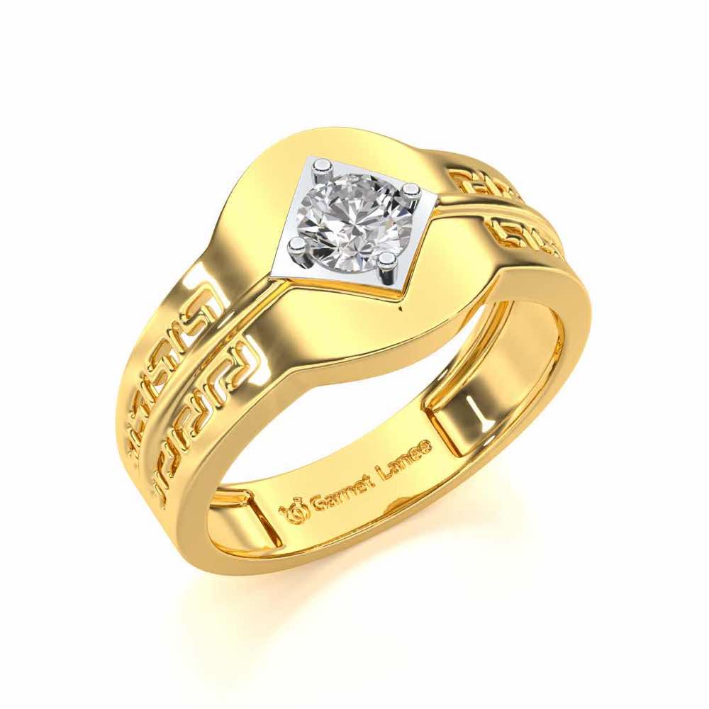 Advit Solitaire Ring For Men - Yellow Gold - Image 1
