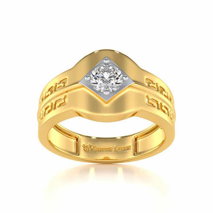 Advit Solitaire Ring For Men - Yellow Gold - Image 2