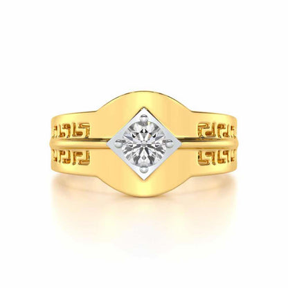Advit Solitaire Ring For Men - Yellow Gold - Image 5