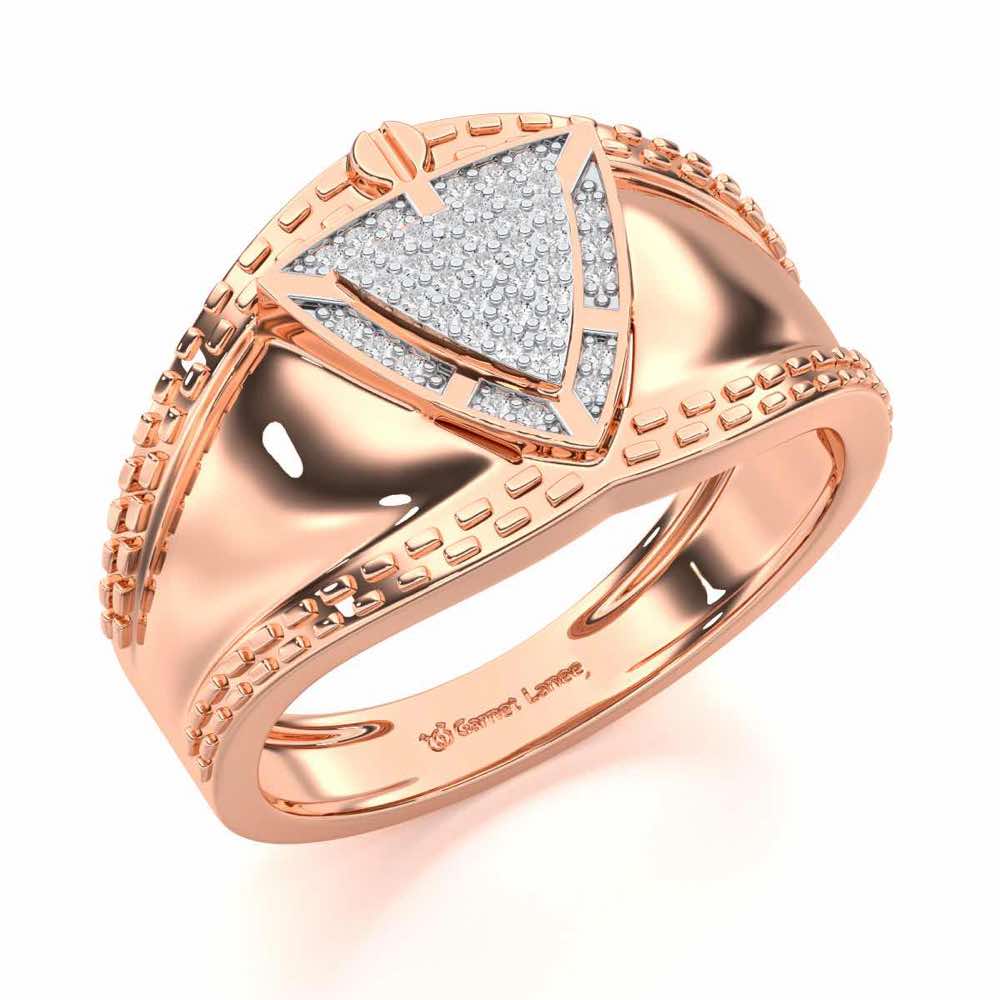 Afsana Silver Ring For Men - Rose Gold - Image 1