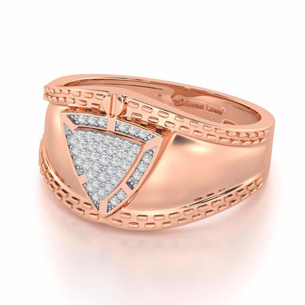Afsana Silver Ring For Men - Rose Gold - Image 2