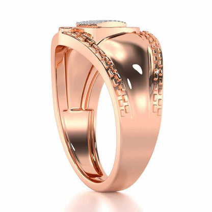 Afsana Silver Ring For Men - Rose Gold - Image 3
