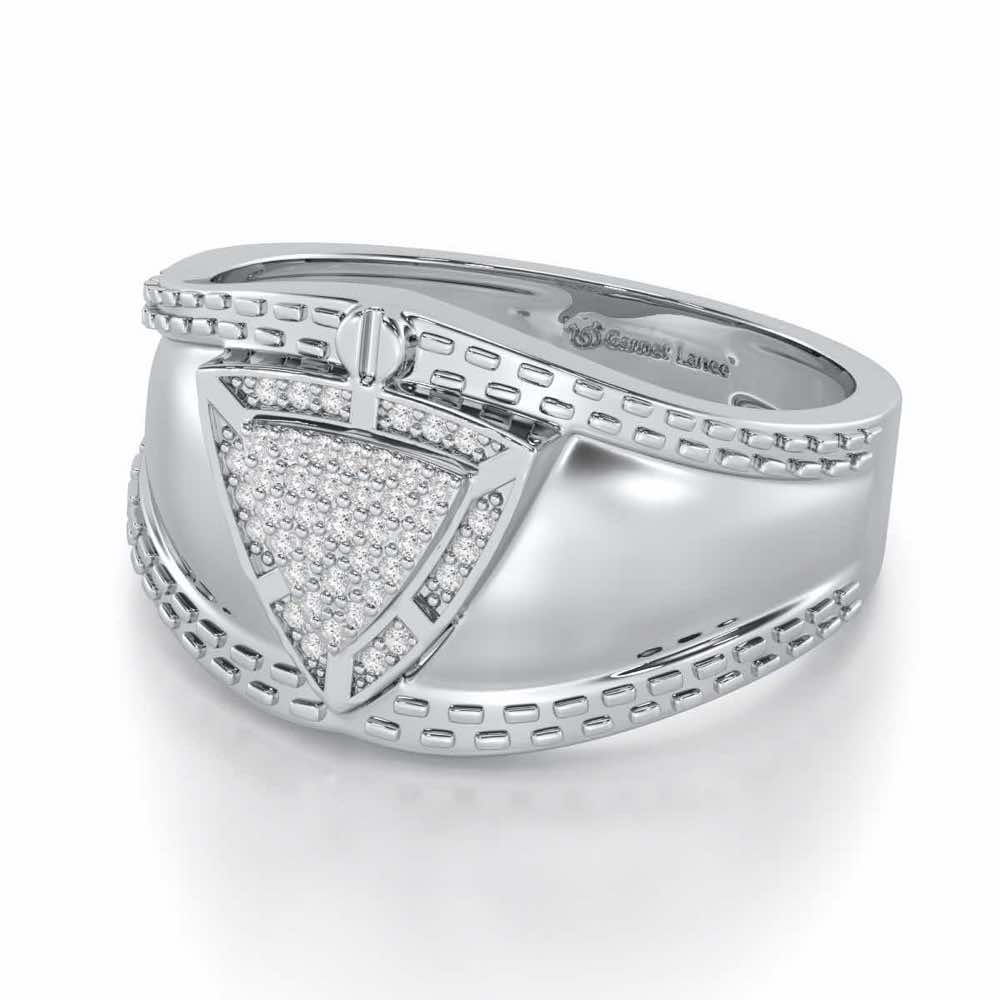 Afsana Silver Ring For Men - White Gold - Image 2