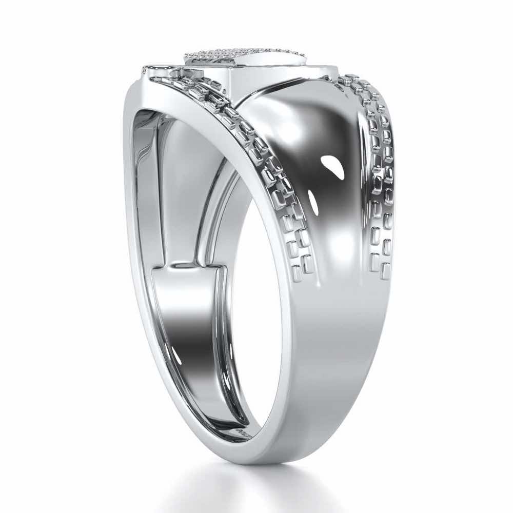 Afsana Silver Ring For Men - White Gold - Image 3