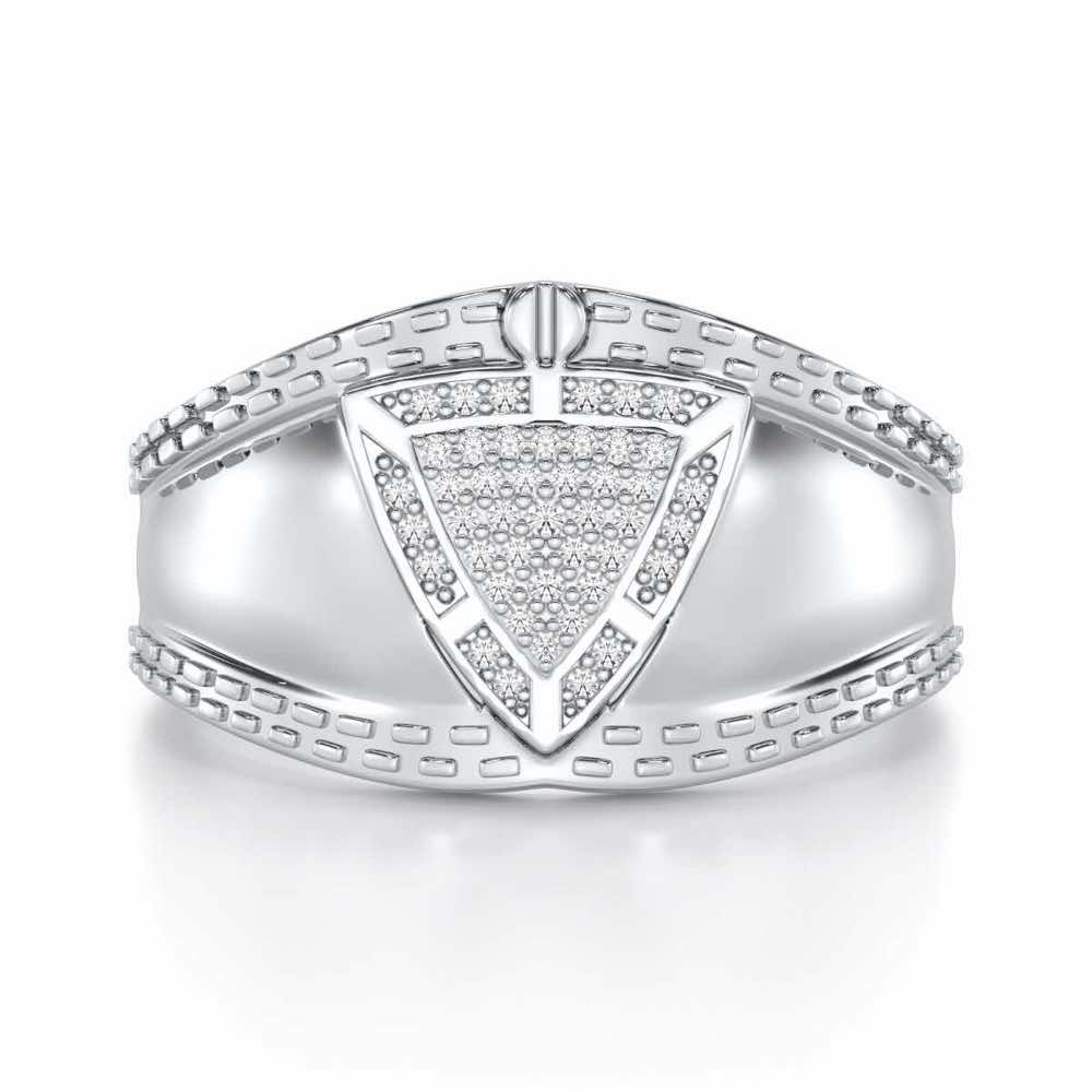 Afsana Silver Ring For Men - White Gold - Image 4