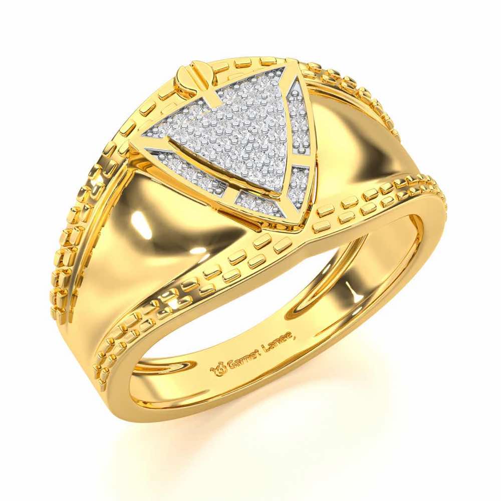Afsana Silver Ring For Men - Yellow Gold - Image 1