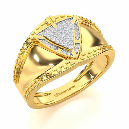 Afsana Silver Ring For Men - Yellow Gold - Image 1