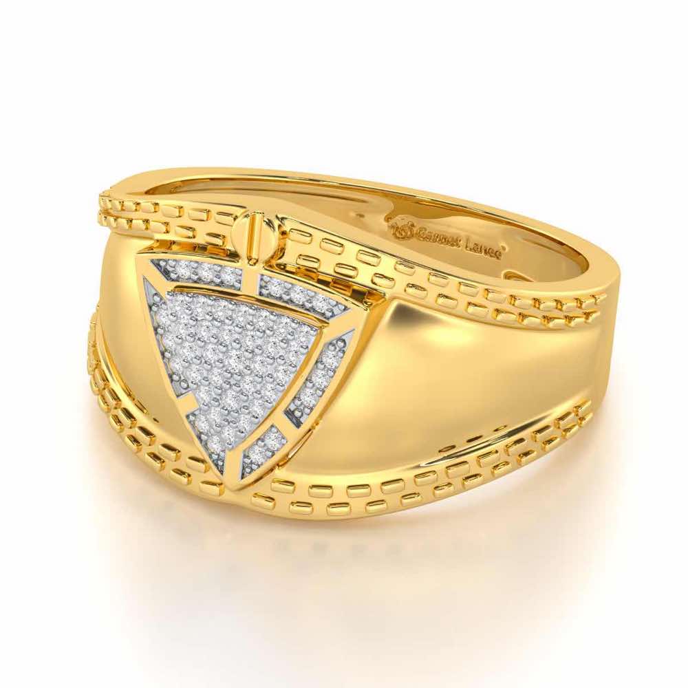 Afsana Silver Ring For Men - Yellow Gold - Image 2