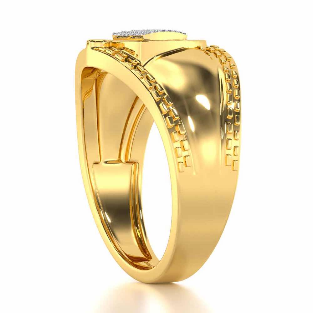 Afsana Silver Ring For Men - Yellow Gold - Image 3