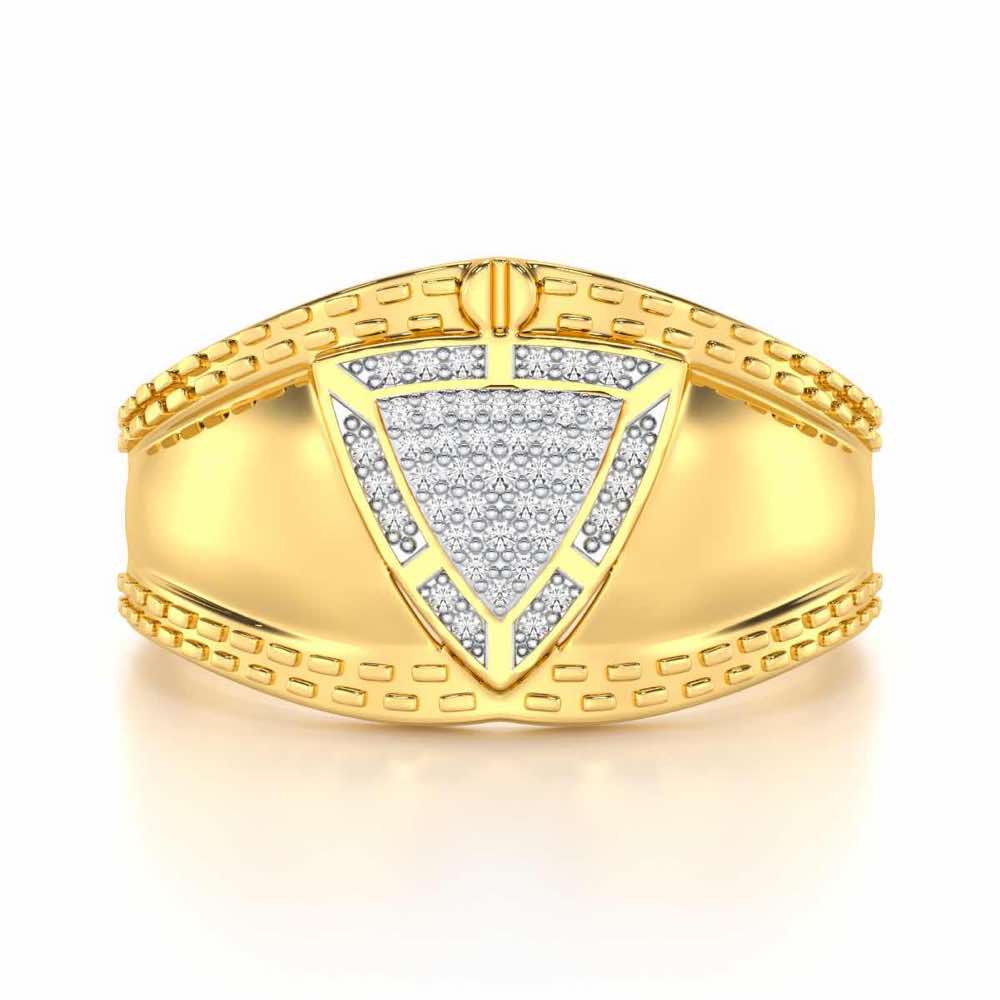 Afsana Silver Ring For Men - Yellow Gold - Image 4