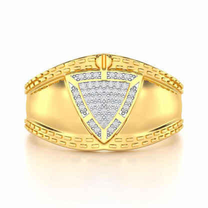 Afsana Silver Ring For Men - Yellow Gold - Image 4