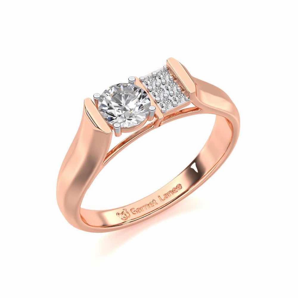 Ahaan Solitaire Ring For Men - Rose Gold - Image 1