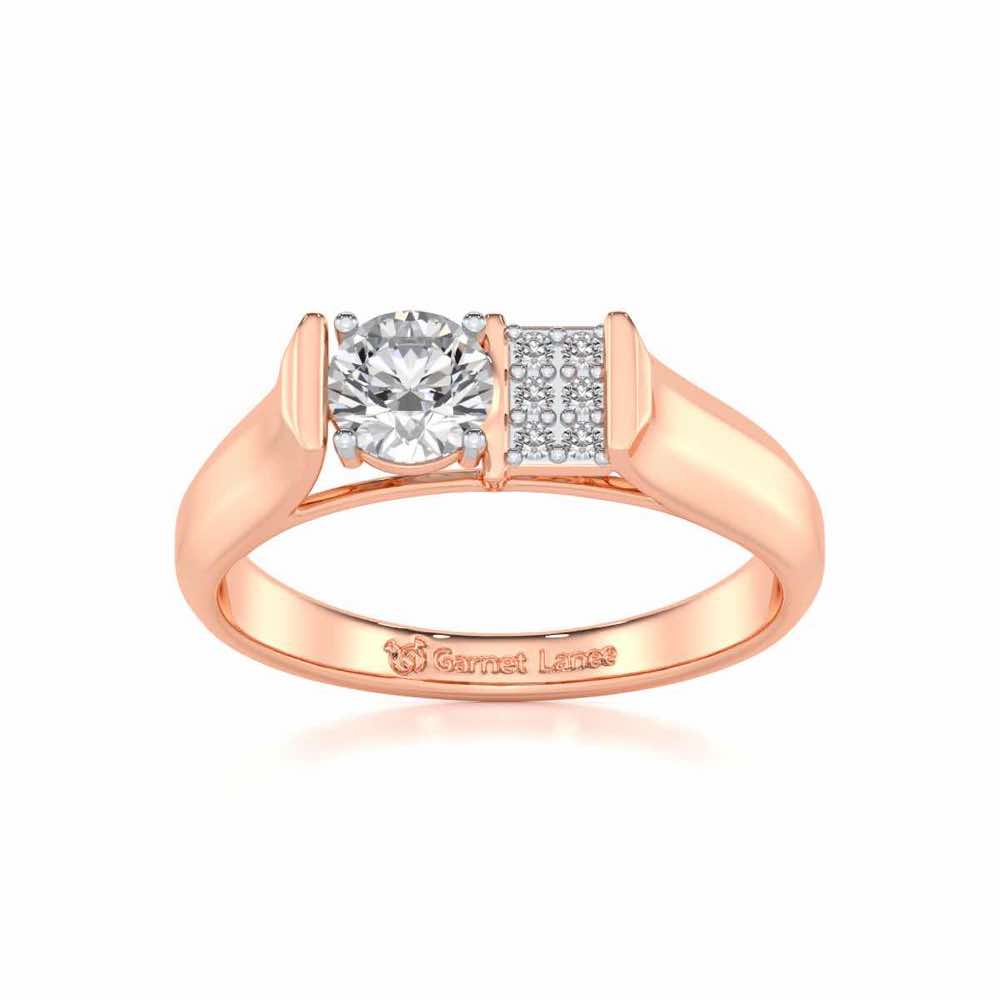 Ahaan Solitaire Ring For Men - Rose Gold - Image 2