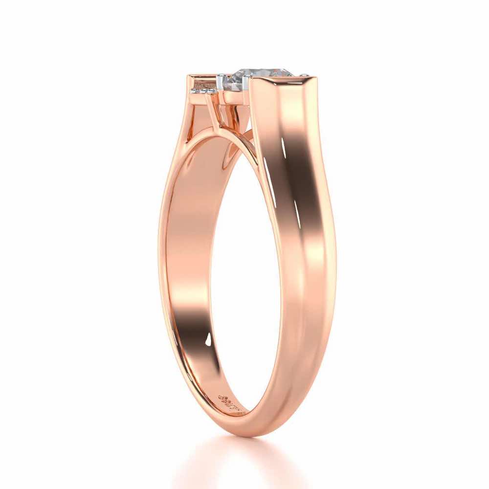 Ahaan Solitaire Ring For Men - Rose Gold - Image 4