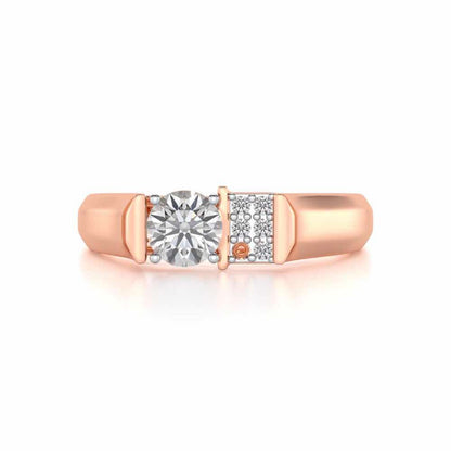 Ahaan Solitaire Ring For Men - Rose Gold - Image 5