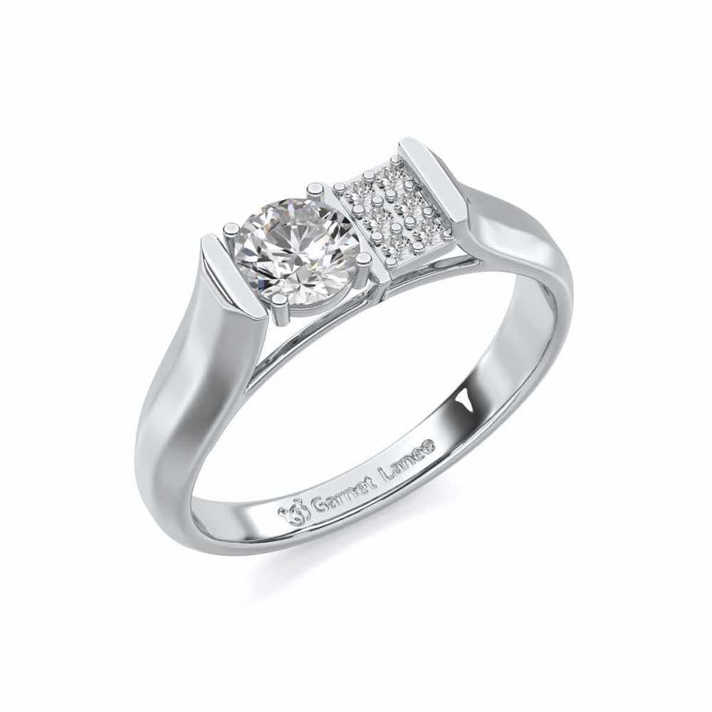 Ahaan Solitaire Ring For Men - White Gold - Image 1