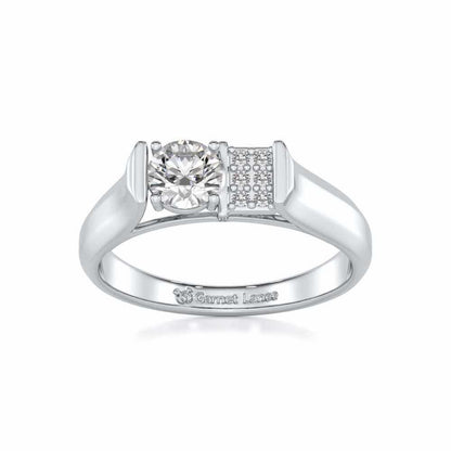 Ahaan Solitaire Ring For Men - White Gold - Image 2