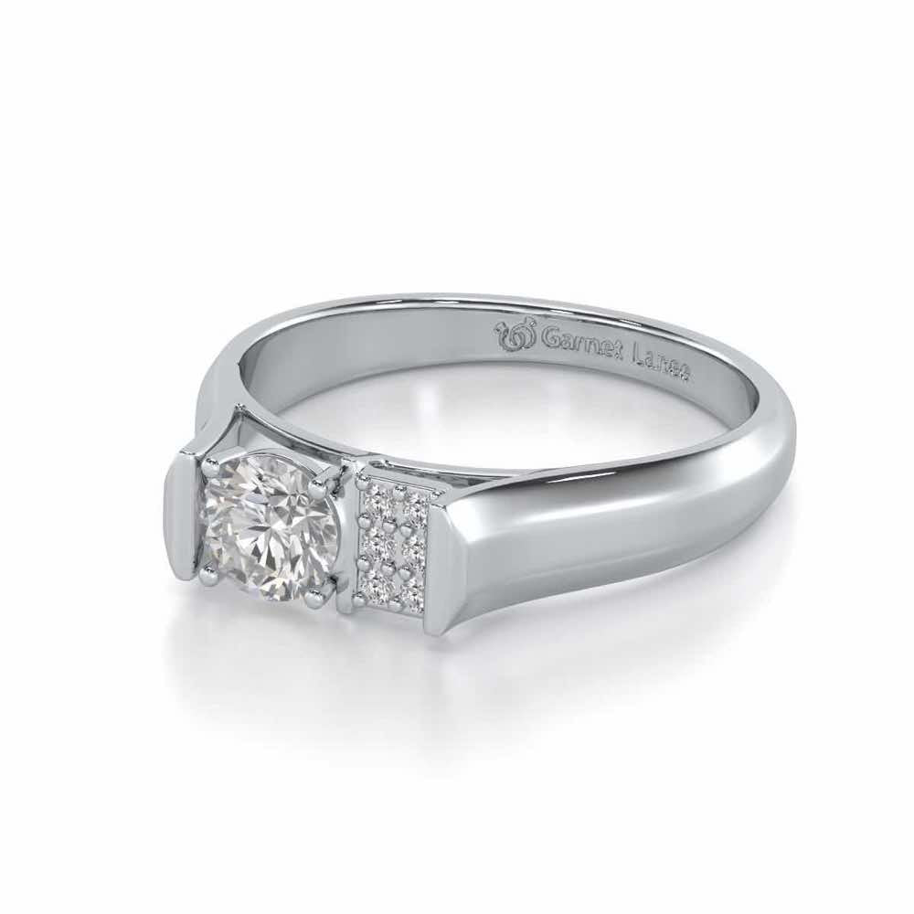 Ahaan Solitaire Ring For Men - White Gold - Image 3