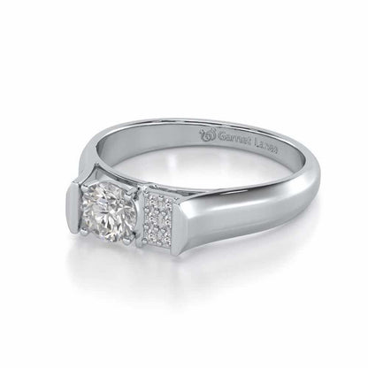 Ahaan Solitaire Ring For Men - White Gold - Image 3