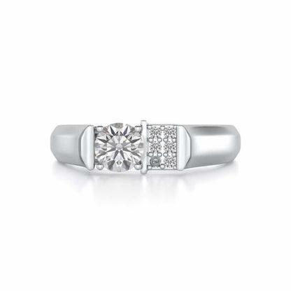 Ahaan Solitaire Ring For Men - White Gold - Image 5