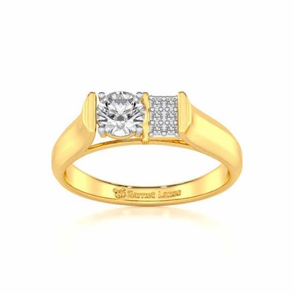 Ahaan Solitaire Ring For Men - Yellow Gold - Image 2