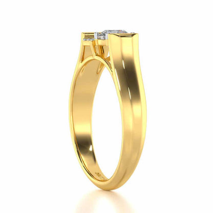 Ahaan Solitaire Ring For Men - Yellow Gold - Image 4