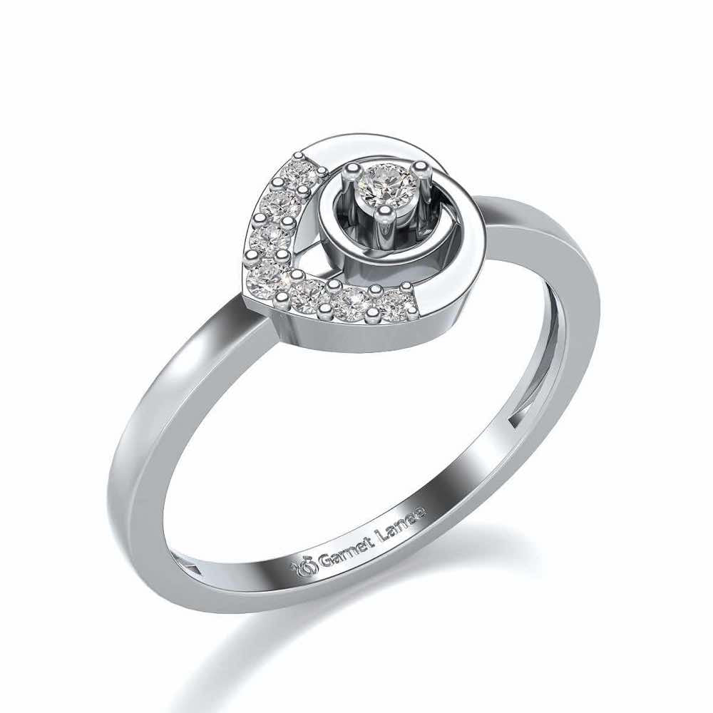 Ahana Silver Ring - White Gold - Image 1