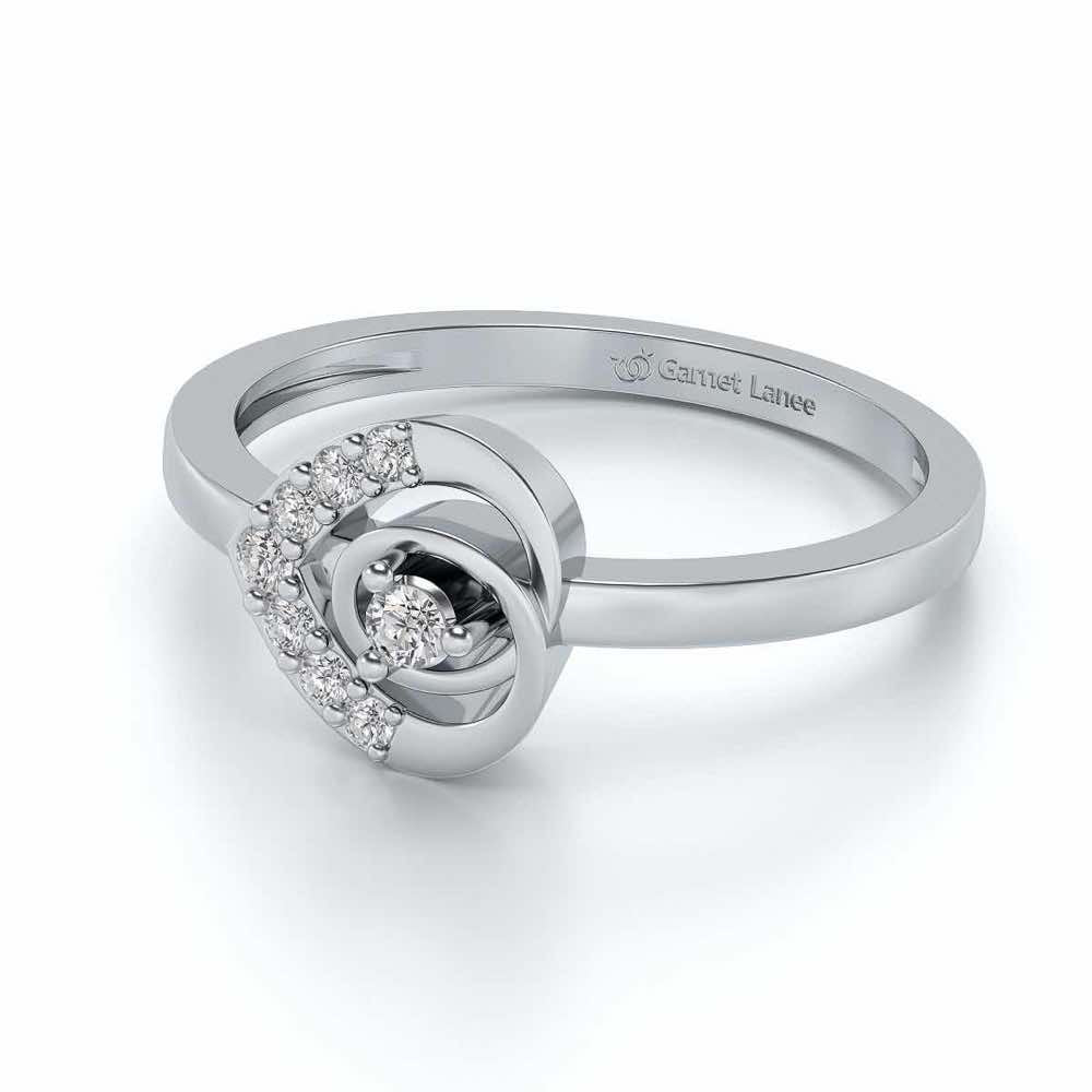 Ahana Silver Ring - White Gold - Image 2