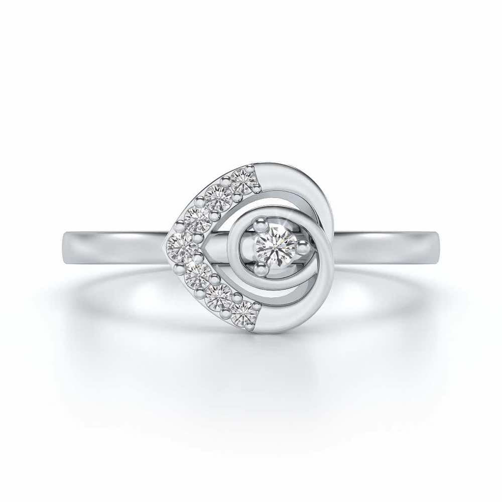 Ahana Silver Ring - White Gold - Image 4