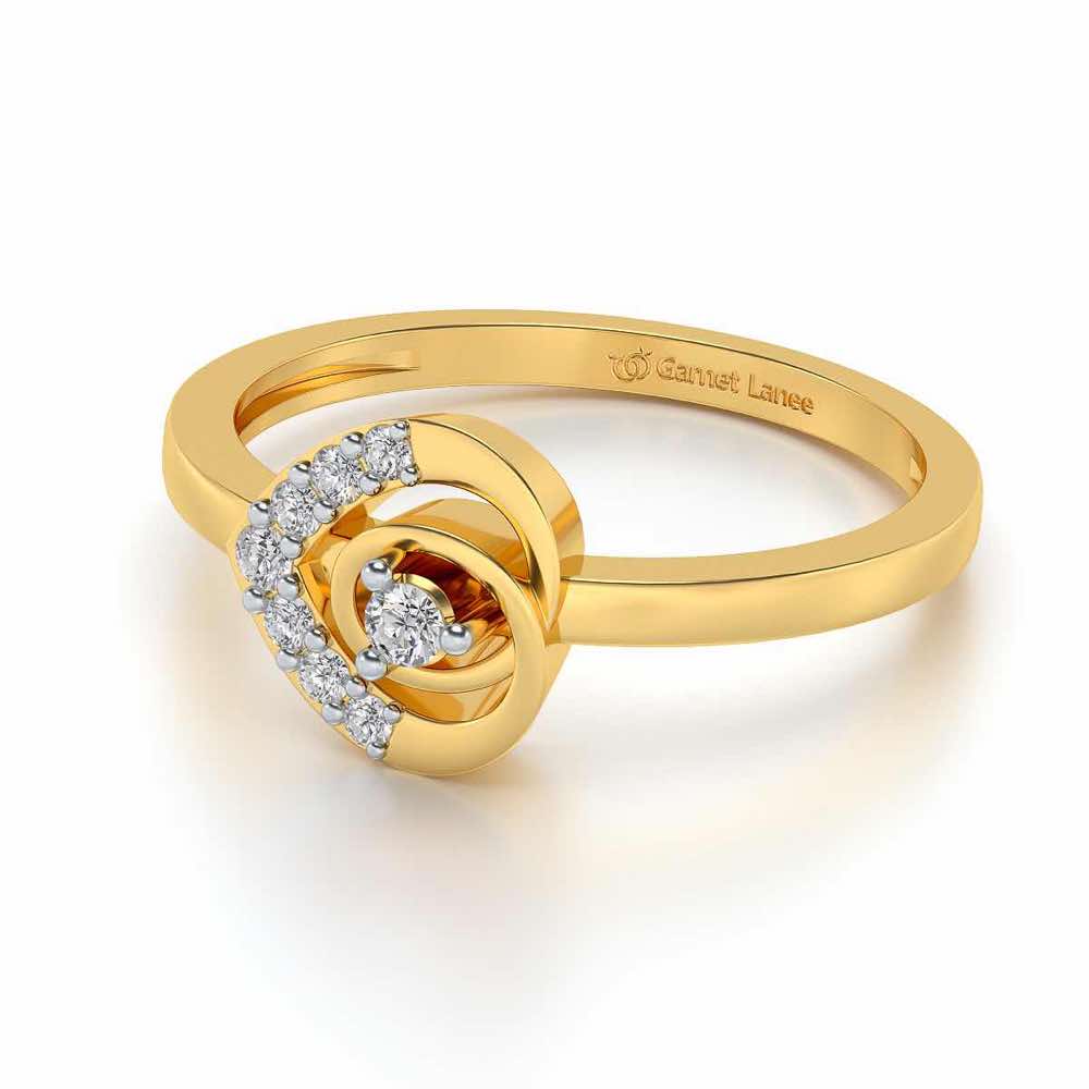 Ahana Silver Ring - Yellow Gold - Image 2